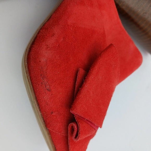 SAM EDELMAN Women's SUEDE ORANGE YUMI BOW STACKED BLOCK HEEL SANDAL‎ MULE SIZE 9 - Picture 12 of 12